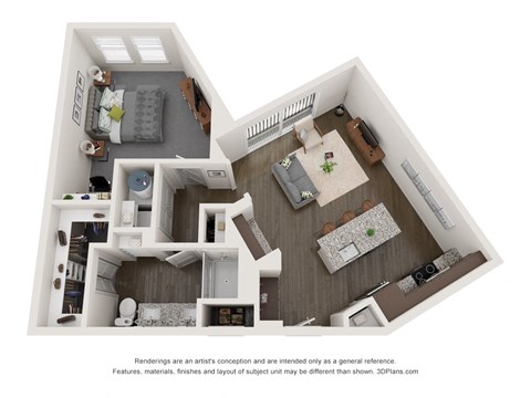 Nine 50 A6 luxury floor Plan 1 bed 1 bath